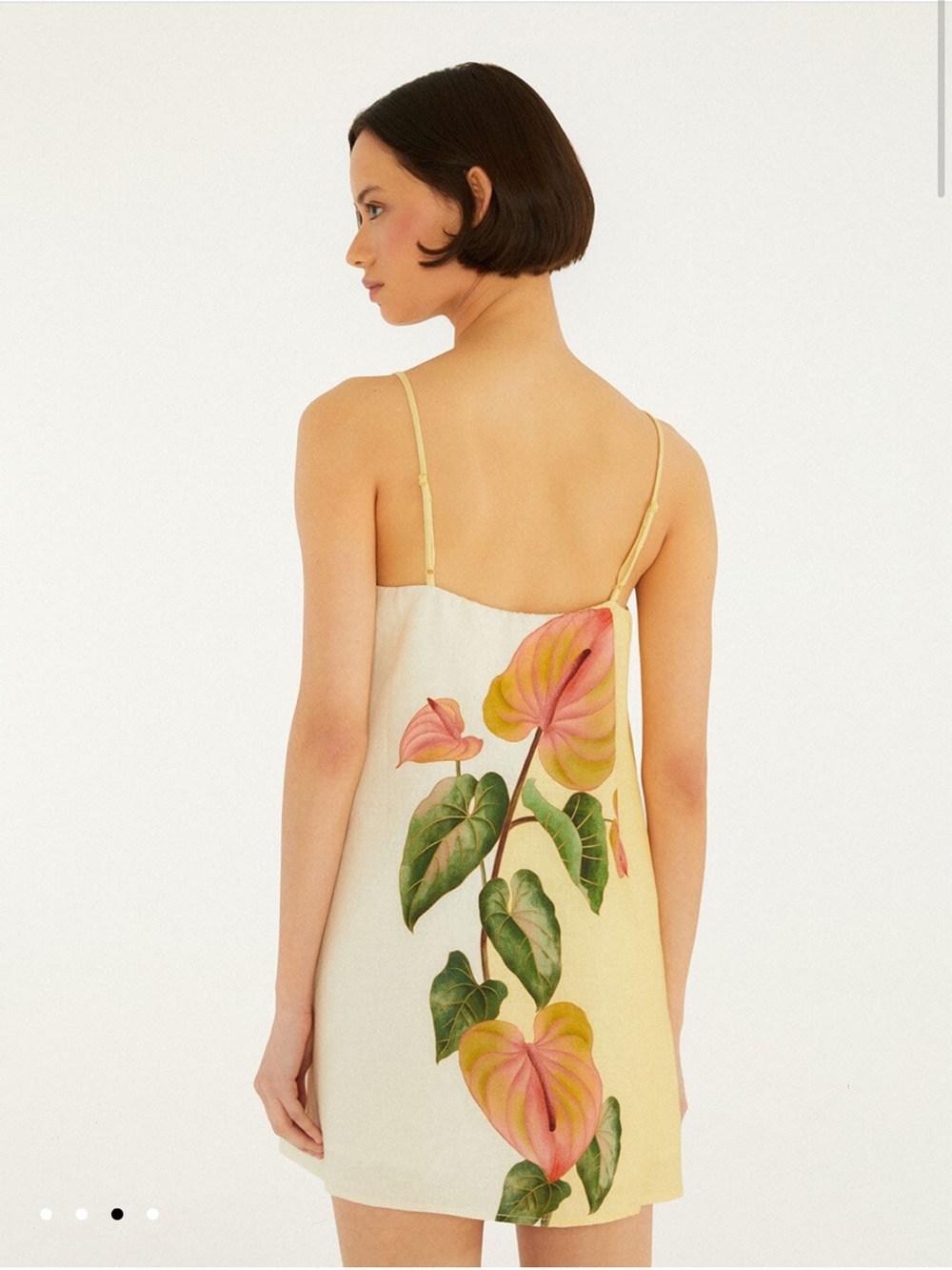 Golden Yellow Anthurium Square Neck Mini Dress from FARM Rio - Picture 2 of 4